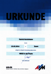Urkunde: FRITZ! in der Praxis
